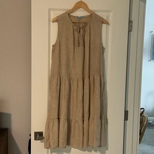 J. McLaughlin Sleeveless Beige Midi Dress